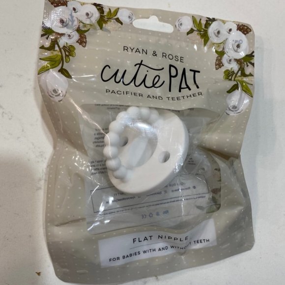 Ryan and Rose Cutie Pat Pacifier and Teethed White - Picture 1 of 3
